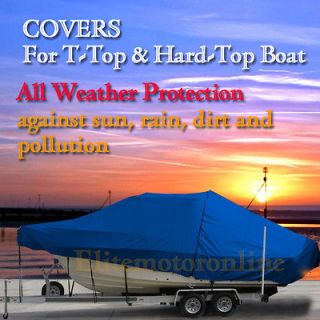 Cobia 296 CC Cener Console T Top Hard Top Boat Cover Blue