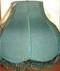 Victorian Lamp Shade NEW Fringe XL SOLID GREEN 12 FINIAL MOUNT 