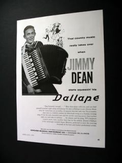 Dallape Super Maestro Accordion Jimmy Dean print Ad
