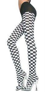 NASCAR Checkered Flag Checker PANTYHOSE/TIGH​TS O/S