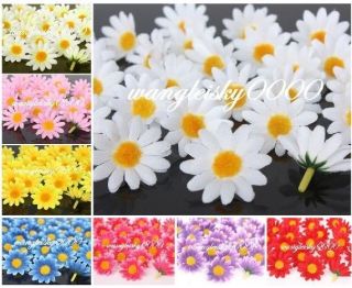 100pcs Multicolor Silk Gerbera Daisy Flower Head Wedding Party 