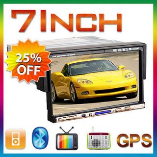 In Dash 7 TouchScreen 1 Din Car Stereo CD DVD Player GPS SD iPod TV 