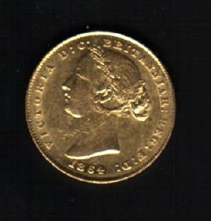 AUSTRALIA 1864 SYDNEY MINT RARE DAT SOVEREIGN GOLD COIN