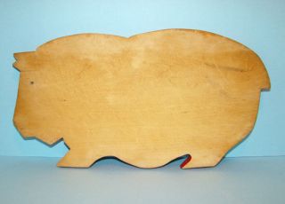 Vintage Pig Cutting Board C1950s Red Painted Edges