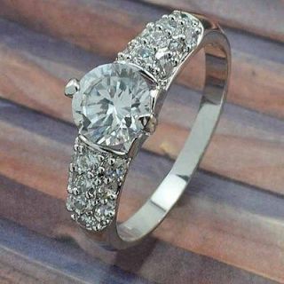 True Love 9K White Gold Filled CZ Wedding Bridal Ring,size8,M13​0
