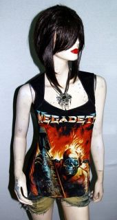 Megadeth Death Metal Punk Rock DIY Pentagon Neckline Vest Top Shirt