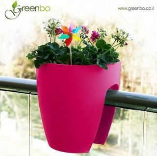 Christmas gift Greenbo Designer Rail & Deck planter Flowers pink