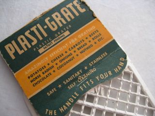 Plasti Grate Plastic Grater On Original Card Vintage Unused