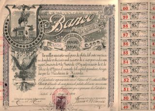 LOVELY CRISP 1899 BANCO COAHUILA MEXICO (HSBC) BOND ISSD MANY FAMED 