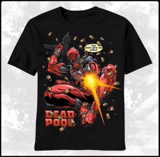 New DeadPool Gun Bullet Marvel Comic X Men Wolverine Adult T shirt top 