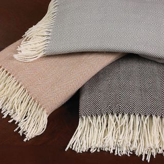 New Herringbone Design Blanket Throw w/ Fringes 50x60 Pick A Color