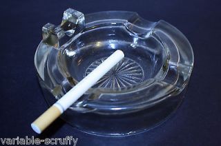 Vintage Cigar Cigarette Glass Ashtray – star high lipped slotted 