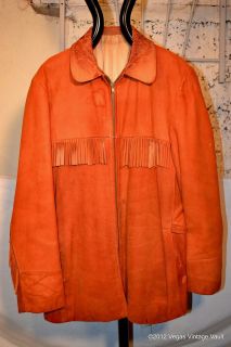 Vintage 60s Distressed Western Suede Hippie Fringed Frontier Jacket 