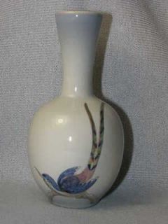   Jubilee Holland Hand Painted Delft Cabinet Vase w/ Long Tailed Bird