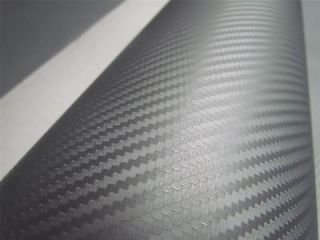 60 x 60 3D Twill Weave Carbon Fiber SILVER Vinyl Wrap Sheet Decal 