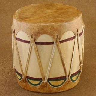Drum, Pueblo Cottonwood Rawhide Ceremonial Pow Wow Drum, 10 1/2 X 9 