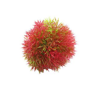 Aquarium Ornament Artificial Green Red Plastic Cactus
