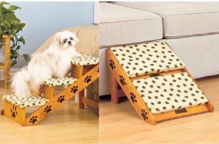   CONVERTIBLE DOG STAIR,2 STEP CONVERTIBLE DOG STAIR PAW PRINT DESIGN