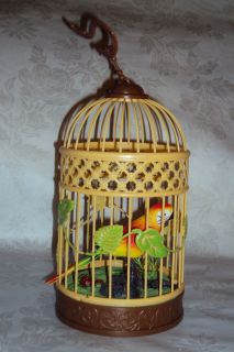   Voice Singing Bird with Birdcage bamboo bird cage Sound Control