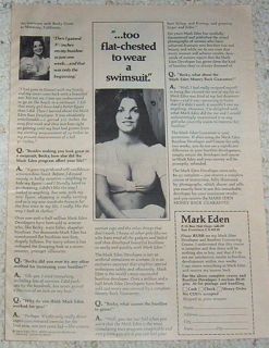 1974 ad page  Mark Eden Bustline Developer Bust sexy girl  BECKY EVANS 