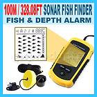Portable Sonar LCD Fish Finder Fishfinder Alarm 100M Detects Weeds 