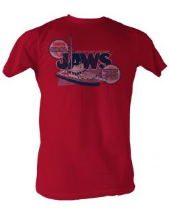 Jaws T shirt Orca 75 Bigger Boat Classic Adult Red Tee Shirt