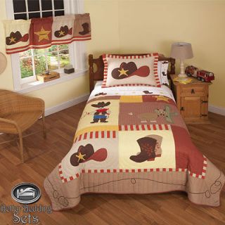 Boy Children Kid Cowboy Horse Western Quilt Bedding Set For Twin Full 