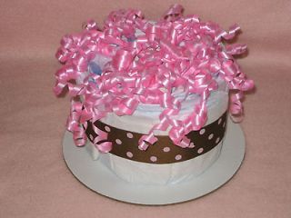 PINK MINI DIAPER CAKE BABY SHOWER CENTERPIECE .UNIQUE!!!