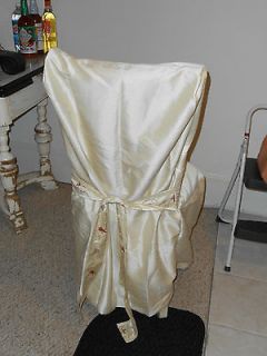 Chair Slip Covers, Tie Back Bow, Pier 1 Imports, 2 Cream, 1 Green, 1 