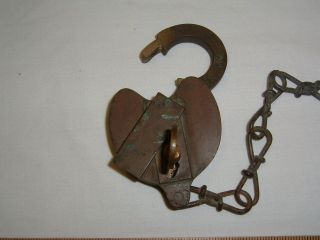heavy antique brass Eagle Lock Co. padlock