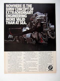 BMW Marine 7 & 12 HP Sail Diesel Engines 1979 print Ad advertisement