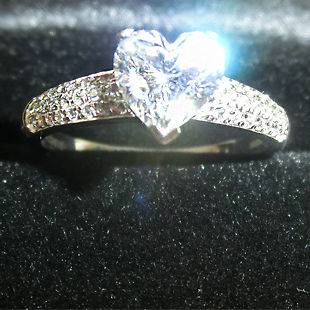 carat heart shaped moissanite diamond Wedding Band / proposal ring