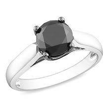 ct Certified Black Diamond Solitaire Wedding Band Ring