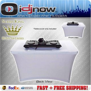 Scrim King SS TBL402W White 4 Ft. DJ Equipment Closed Table Cover