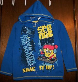   sz 4 NICKELODEON Blue Jacket w/SpongebobDo​wn With The SoundNWT