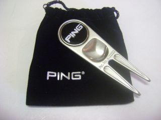 NEW PING DIVVY divot tool with BALL MARKER and carrying POUCH