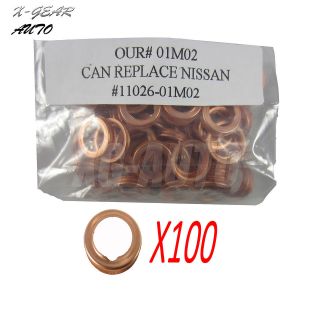 100PC Nissan Infiniti Oil Drain Plug Crush Washer Gaskets 11026 01M02 