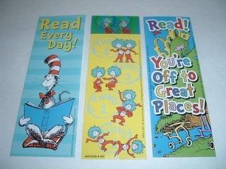 Dr Seuss CAT IN THE HAT Back to School Supplies BOOK MARKS Thing 1 