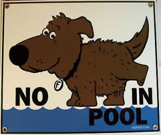 NO PEEING IN POOL SIGN, NO DOGS, SWIMMING DECOR DORM MAN CAVE GAME 