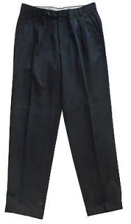   Zegna Mens 100% Soft Wool Dress Pants Navy 34 Pleats Cuffs EUC FD