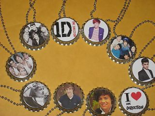 one direction party favors lot of 20 bottle cap ball chain necklace