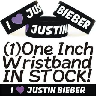 LOVE JUSTIN BIEBER Wristband For Fans Wide Concert Bracelet 
