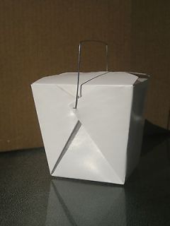  WHITE 50 CHINESE TAKE OUT BOXES 32oz FOLD PAK CONTAINERS CRAFTS FAVORS