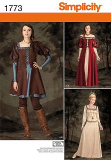 NEW RENAISSANCE HUNGER GAMES SNOW WHITE COSTUME GOWN PATTERN 1773 sz 6 