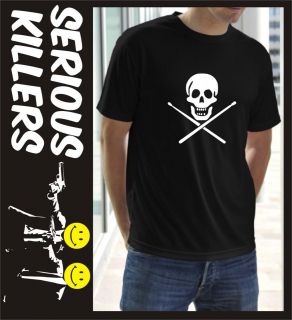 Drummer skull & drum sticks mens T shirt gift idea for a man F6 rock 