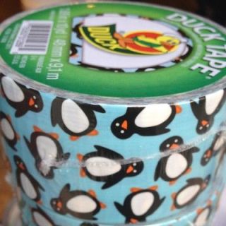 Duck Brand Colored Duct Tape Penguins Blue Black 10 Yards DUCKTAPE 