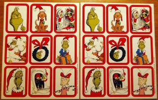 Dr Seuss THE GRINCH Christmas Stickers 2 NEW sheets