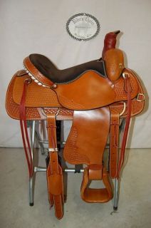 17 G.W. CRATE ROPING RANCH SADDLE NEW FREE SHIP TRAIL MADE IN ALABAMA 