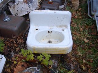 Antique High Back Bathroom Sink Cast Iron Porcelain