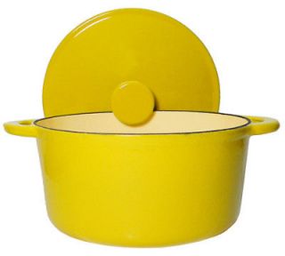 Enamel Cast Iron Yellow Dutch Oven 4 1/4 Qt.on Sales